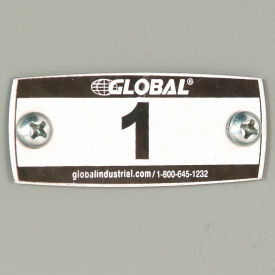 Global Industrial Locker Number Plate Kit - Pkg Of 100 Numbered 1-100 - Rivet Gun