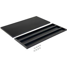 Global Industrial 237518BK Global Industrial™ Shelves For 48"Wx24"D Storage Cabinet, Black, 2 Pack image.