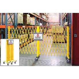 Global Industrial 652923 Global Industrial™ Folding Safety Barricade Gate with Sign, 20 Expanded Length image.