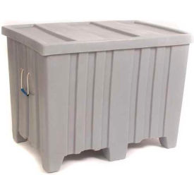 Myton Industries Inc. MTR2-BL Forkliftable Bulk Shipping Container with Lid - 45"L x 30"W x 33"H, Blue image.