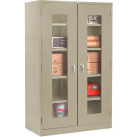 Global Industrial 237614TN Global Industrial™ Clear View Storage Cabinet Easy Assembly 36x18x78 - Tan image.