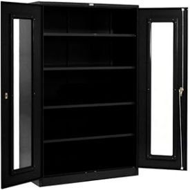 Global Industrial 237615BK Global Industrial™ Clear View Storage Cabinet Easy Assembly 48x24x78 - Black image.