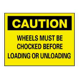 National Marker Company C-70-RB NMC™ C-70-RB Plastic "Chock Your Wheels" Safety Warning Sign 14 x 10  image.