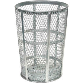 Global Industrial 237633 Global Industrial™ Outdoor Steel Mesh Corrosion Resistant Trash Can, 48 Gallon, Silver image.