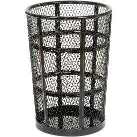 Global Industrial Outdoor Steel Mesh Corrosion Resistant Trash Can, 48 Gallon, Black