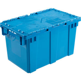 Global Industrial 257810BL Global Industrial™ Plastic Attached Lid Shipping & Storage Container DC2213-12 22-3/8x13x13 BL image.