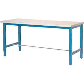 Global Industrial 607267BL Global Industrial™ 72 x 30 Adjustable Height Workbench Square Tube Leg - ESD Safety Edge - Blue image.