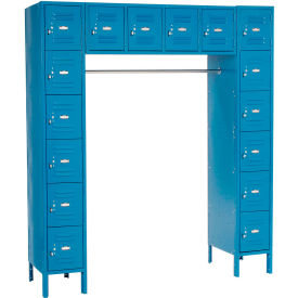 Global Industrial 238235BL Global Industrial™ Capital® 16 Person Box Locker, 72" x 18" x 78",Blue,Partially Assembled image.