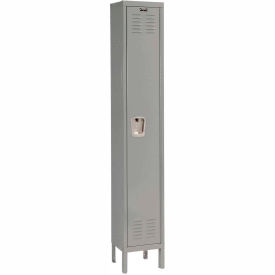 Hallowell U1558-1HG Hallowell® 1-Tier 1 Door Premium Locker, 15"W x 15"D x 78"H, Dark Gray, Unassembled image.