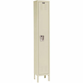 Hallowell U1558-1PT Hallowell® 1-Tier 1 Door Premium Locker, 15"W x 15"D x 78"H, Tan, Unassembled image.