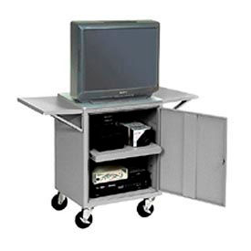 Global Industrial F10693GY Global Industrial™ Set Of 2 Gray Side Shelves For Security Audio Visual Cart image.
