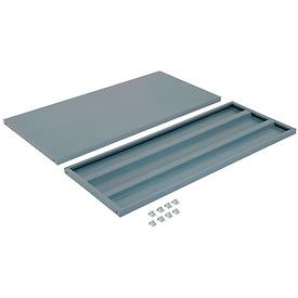 Global Industrial 237651GY Global Industrial™ Shelves For 48"Wx24"D Storage Cabinet, Gray, 2 Pack image.