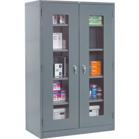 Global Industrial 237666GY Global Industrial™ Clear View Storage Cabinet Assembled 36x18x78 - Gray image.