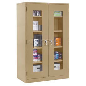 Global Industrial 237666TN Global Industrial™ Clear View Storage Cabinet Assembled 36x18x78 - Greenish Tan image.