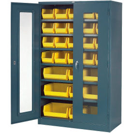 Global Industrial 239386 Global Industrial™ Locking Storage Cabinet Clear Door 48x24x78, 29 YL Bin, 6 Shelf Unassembled image.