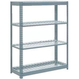 Global Industrial 255696 Global Industrial 4 Shelf, Heavy Duty Boltless Shelving, Starter, 48"W x 18"D x 72"H, Wire Deck image.