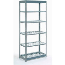 Global Industrial B2297485 Global Industrial 6 Shelf, Heavy Duty Boltless Shelving, Starter, 48"W x 18"D x 72"H, Wire Deck, USA image.