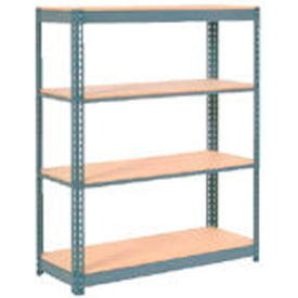 Global Industrial 255677 Global Industrial 4 Shelf, Extra HD Boltless Shelving, Starter, 48"W x 12"D x 72"H, Wood Deck image.