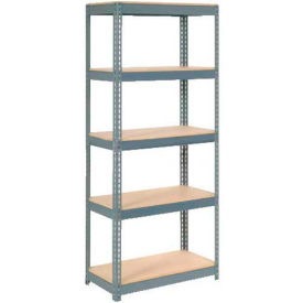 Global Industrial 255680 Global Industrial 5 Shelf, Extra HD Boltless Shelving, Starter, 36"W x 12"D x 72"H, Wood Deck image.