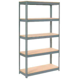 Global Industrial 255683 Global Industrial 5 Shelf, Extra HD Boltless Shelving, Starter, 48"W x 12"D x 72"H, Wood Deck image.