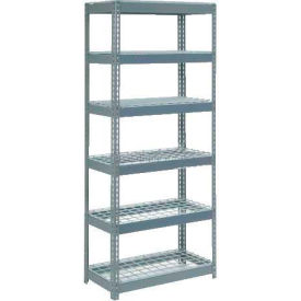 Global Industrial B2297221 Global Industrial 6 Shelf, Extra HD Boltless Shelving, Starter, 36"W x 12"D x 72"H, Wire Deck, USA image.