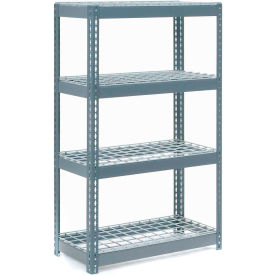 Global Industrial B2297198 Global Industrial 4 Shelf, Extra HD Boltless Shelving, Starter, 36"W x 24"D x 72"H, Wire Deck, USA image.