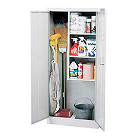 Sandusky VFC1301566-05 Sandusky Classic Series Gray Janitorial Storage Cabinet, 30"W x 15"D x 66"H image.