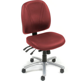 Global Industrial 250605BY-AM Interion® Antimicrobial Multifunctional Office Chair, Burgundy image.