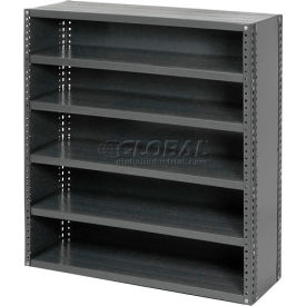 Global Industrial 239605 Global Industrial™ 6 Shelf, Closed Steel Shelving Unit, 36"W x 18"D x 39"H, Gray image.
