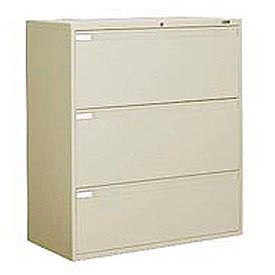 Global Industries Inc 9336-P-3F1HDPT Global™ 9300 Series 36"W 3 Drawer Binder Lateral File - Putty image.
