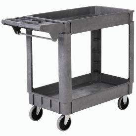 Global Industrial 242080 Global Industrial™ Utility Cart w/2 Shelves & 5" Casters, 500 lb. Capacity, 40"L x 17"W x 33"H image.