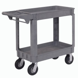 Global Industrial 242082 Global Industrial™ Utility Cart w/2 Shelves & 6" Casters, 500 lb. Capacity, 40"L x 17"W x 35"H image.