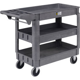 Global Industrial 242083 Global Industrial™ Utility Cart w/3 Shelves & 5" Casters, 500 lb. Capacity, 40"L x 17"W x 33"H image.