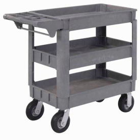 Global Industrial 242084 Global Industrial™ Utility Cart w/3 Shelves & 6" Casters, 500 lb. Capacity, 40"L x 17"W x 35"H image.