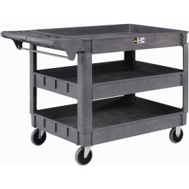 Global Industrial 242086 Global Industrial™ Utility Cart w/3 Shelves & 5" Casters, 500 lb. Capacity, 46"L x 25"W x 33"H image.