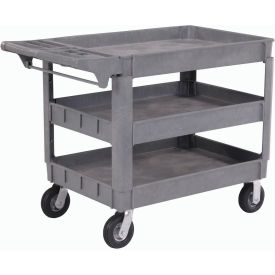 Global Industrial 242087 Global Industrial™ Utility Cart w/3 Shelves & 6" Casters, 500 lb. Capacity, 46"L x 25"W x 35"H image.