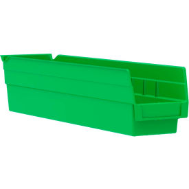 Akro-Mils 30128GREEN Akro-Mils Plastic Nesting Storage Shelf Bin 30128 - 4-1/8"W x 17-7/8"D x 4"H Green image.
