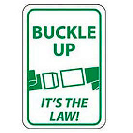 National Marker Company TM135H Aluminum Sign -  Buckle Up Its The Law - .063" Thick, TM135H image.