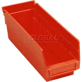 Quantum Storage Systems QSB201RD Plastic Nesting Storage Shelf Bin QSB201 4-1/8"W x 11-5/8"D x 6"H Red image.