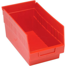 QSB202RD Quantum Plastic Shelf Storage Bin - QSB202 Nestable 6-5/8"W x 11-5/8"D x 6"H Red