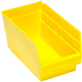 Quantum Storage Systems QSB202YL Plastic Nesting Storage Shelf Bin QSB202 6-5/8"W x 11-5/8"D x 6"H Yellow image.