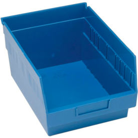 QSB207BL Quantum Plastic Shelf Storage Bin - QSB207 Nestable 8-3/8"W x 11-5/8"D x 6"H Blue