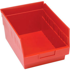 QSB207RD Quantum Plastic Shelf Storage Bin - QSB207 Nestable 8-3/8"W x 11-5/8"D x 6"H Red