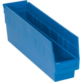 QSB203BL Quantum Plastic Shelf Storage Bin - QSB203 Nestable 4-1/8"W x 17-7/8"D x 6"H Blue