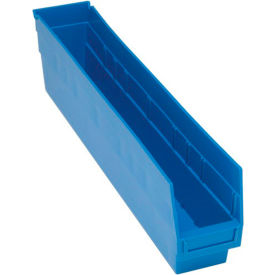 QSB205BL Quantum Plastic Shelf Storage Bin - QSB205 Nestable 4-1/8"W x 23-5/8"D x 6"H Blue