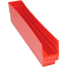 QSB205RD Quantum Plastic Shelf Storage Bin - QSB205 Nestable 4-1/8"W x 23-5/8"D x 6"H Red