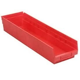 QSB206RD Quantum Plastic Shelf Storage Bin - QSB206 Nestable 6-5/8"W x 23-5/8"D x 6"H Red