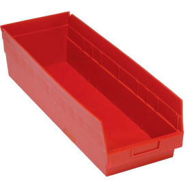 plastic nesting storage shelf bin qsb214 8-3/8"w x 23-5/8"d x 6"h red Plastic Nesting Storage Shelf Bin QSB214 8-3/8"W x 23-5/8"D x 6"H Red