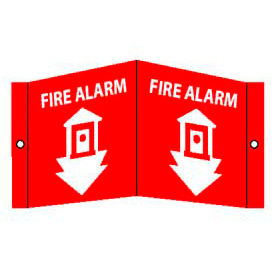 National Marker Company VS3R Fire Alarm Sign - Acrylic 5-3/4 x 8-3/4 image.