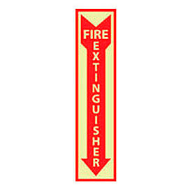 National Marker Company GL23P Fire Extinguisher Sign - Vertical - Vinyl Glow image.